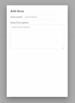 Add Area Menu