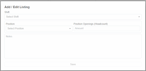 Add Listing Menu